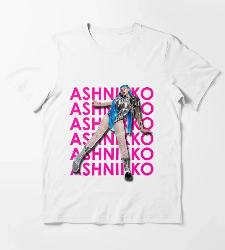 Ashnikko TShirt PinkBlue T-Shirt White