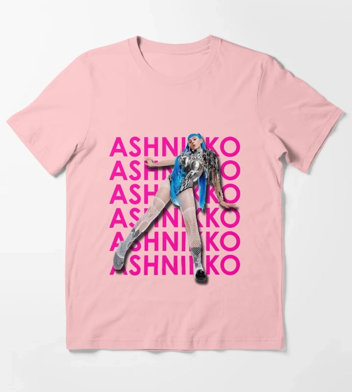 Ashnikko TShirt PinkBlue T-Shirt Dark Grey