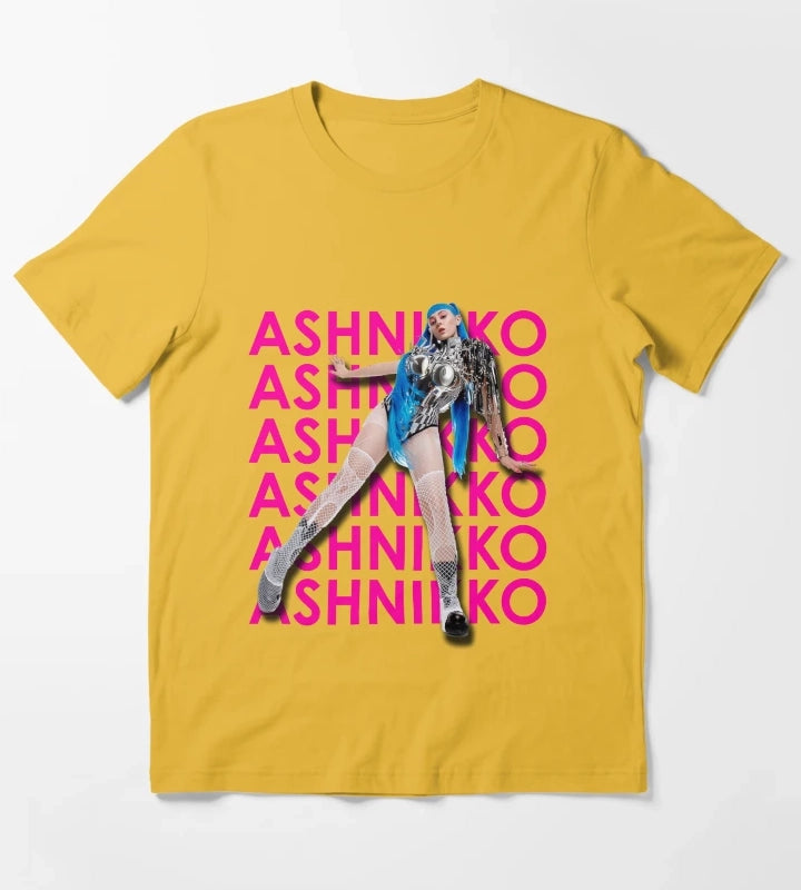 Ashnikko TShirt PinkBlue T-Shirt Yellow