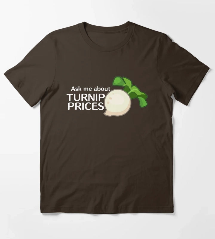 Ask Me About Turnip Prices T-Shirt Brown