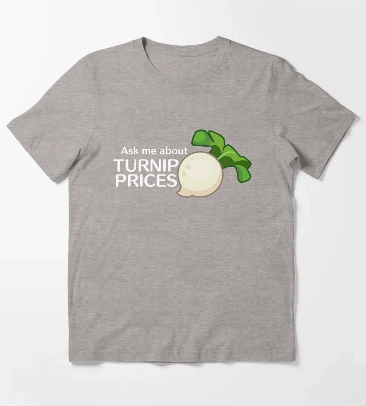Ask Me About Turnip Prices T-Shirt Heather Grey