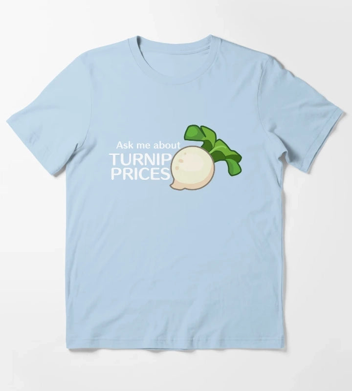 Ask Me About Turnip Prices T-Shirt Sky Blue