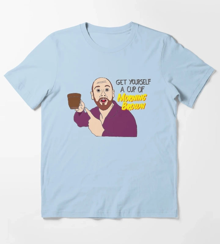 Aunty Donna Morning Brown Broden T-Shirt Sky Blue