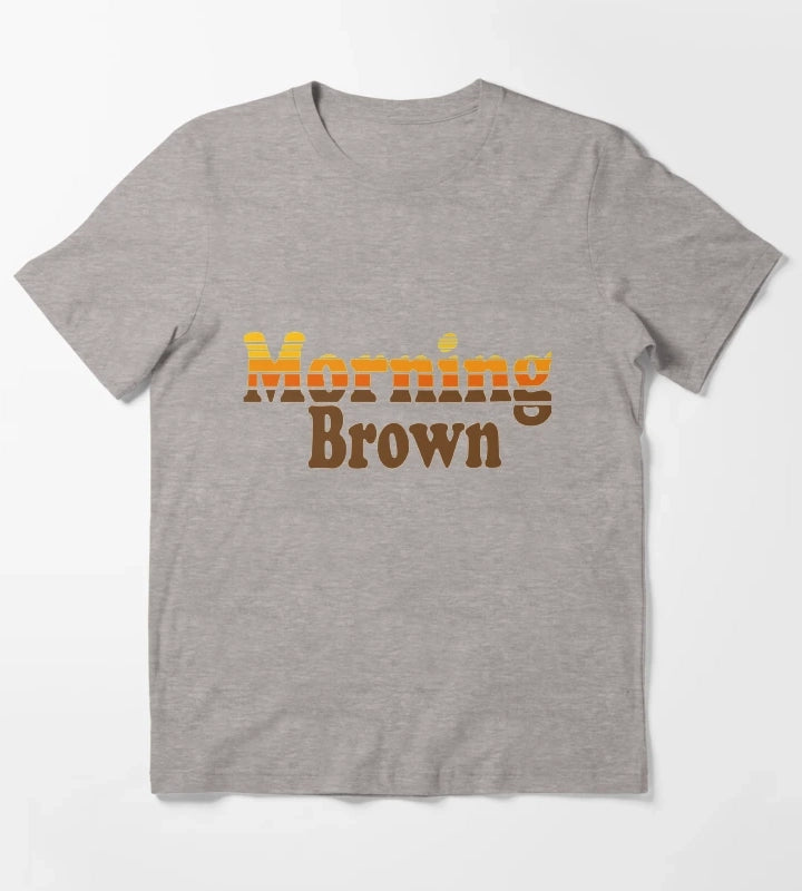 Aunty Donna funny morning brown T-Shirt Heather Grey