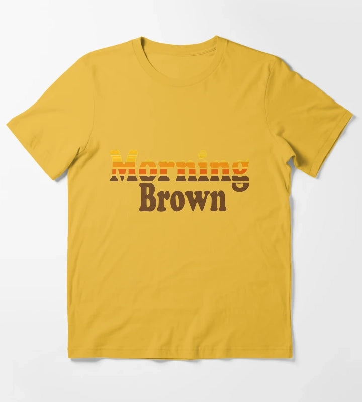 Aunty Donna funny morning brown T-Shirt Yellow