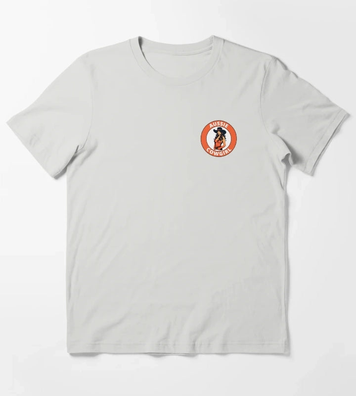 Aussie Cowgirl transparent logo design T-Shirt Light Grey