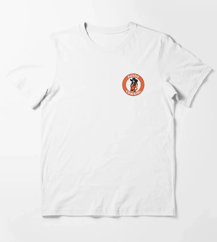 Aussie Cowgirl transparent logo design T-Shirt White