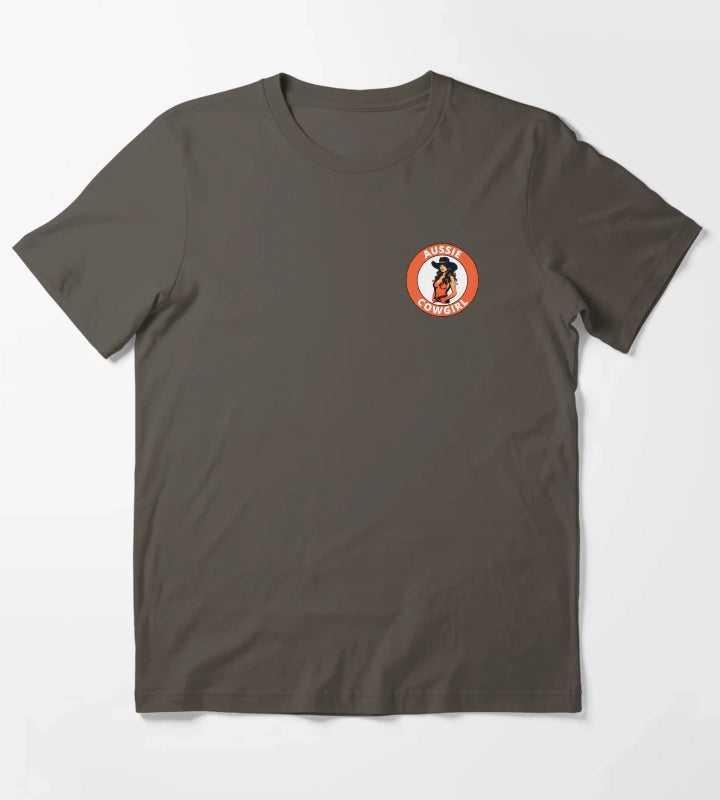 Aussie Cowgirl transparent logo design T-Shirt Dark Grey