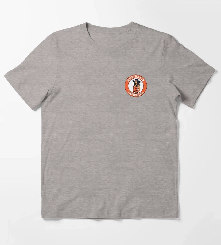 Australia Cowgirl transparent logo design T-Shirt Heather Grey