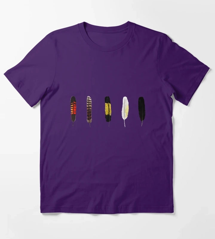 Australian Bird Feathers T-Shirt Purple