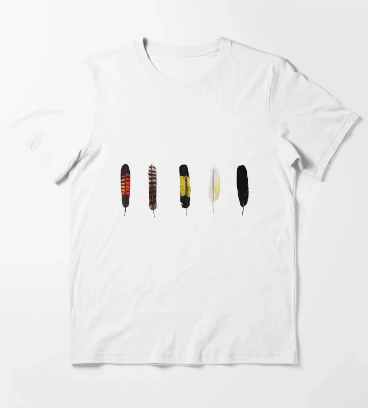 Australian Bird Feathers T-Shirt White