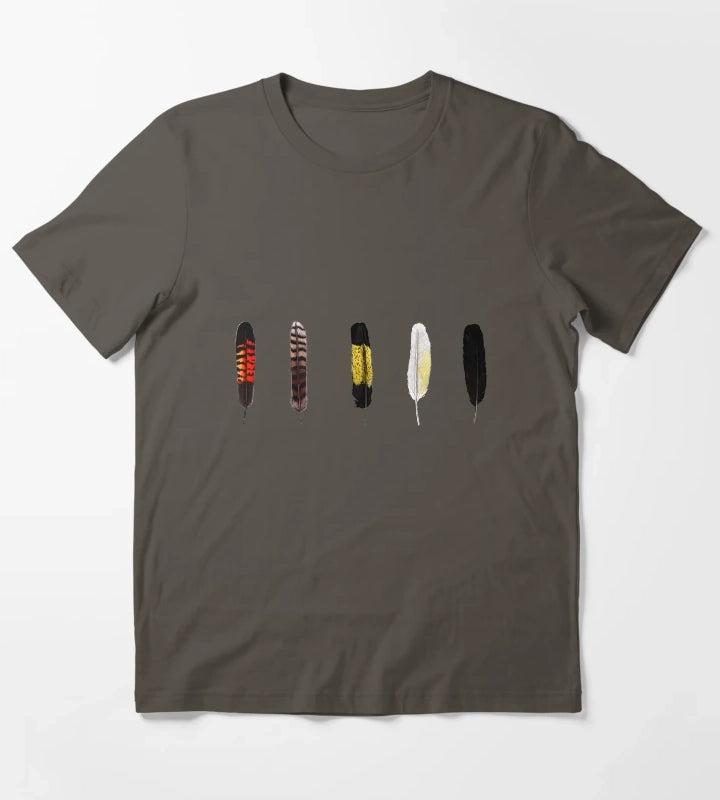 Australian Bird Feathers T-Shirt Dark Grey
