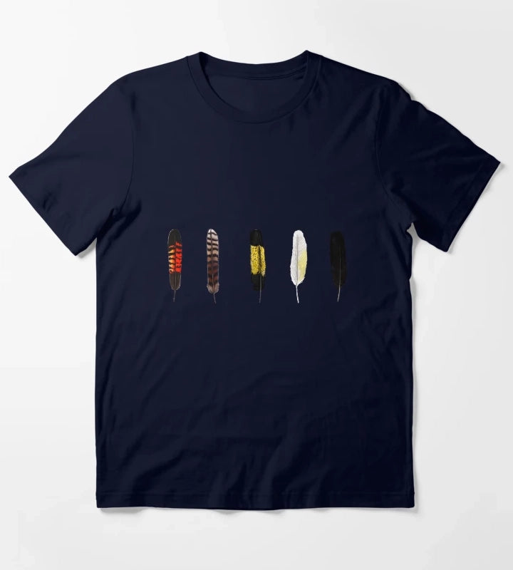 Australian Bird Feathers T-Shirt Navy