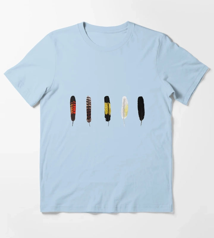 Australian Bird Feathers T-Shirt Sky Blue