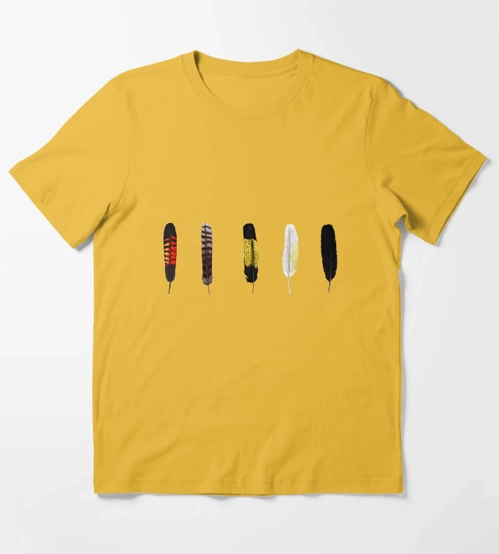 Australian Bird Feathers T-Shirt Yellow