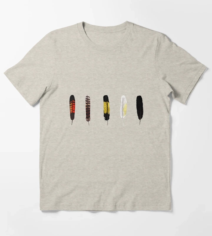 Australian Bird Feathers T-Shirt Cream