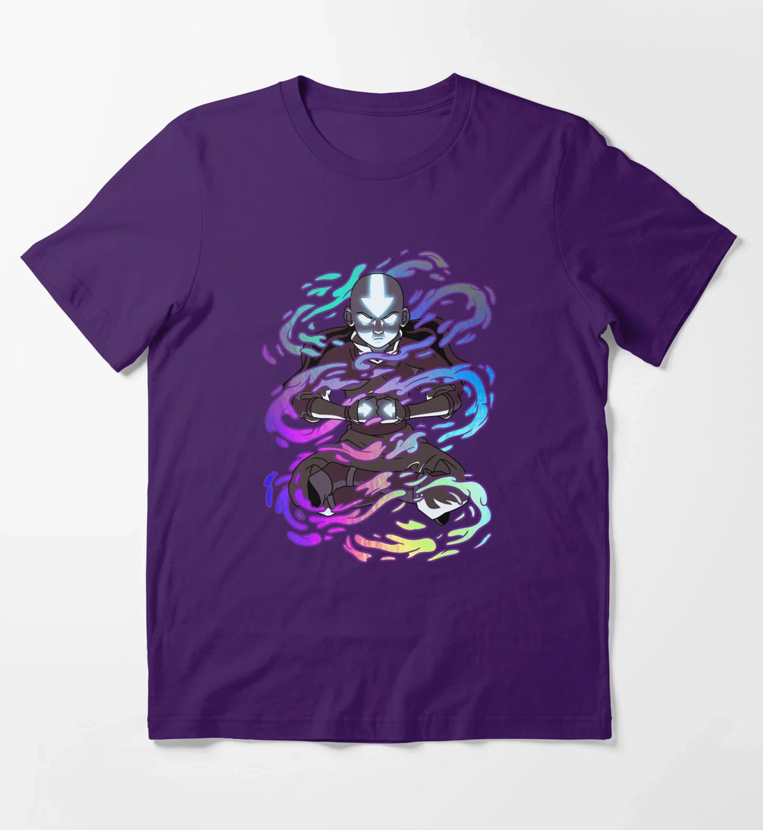 Avatar The Last Airbender Aang Elements Rainbow Foil T-Shirt Purple