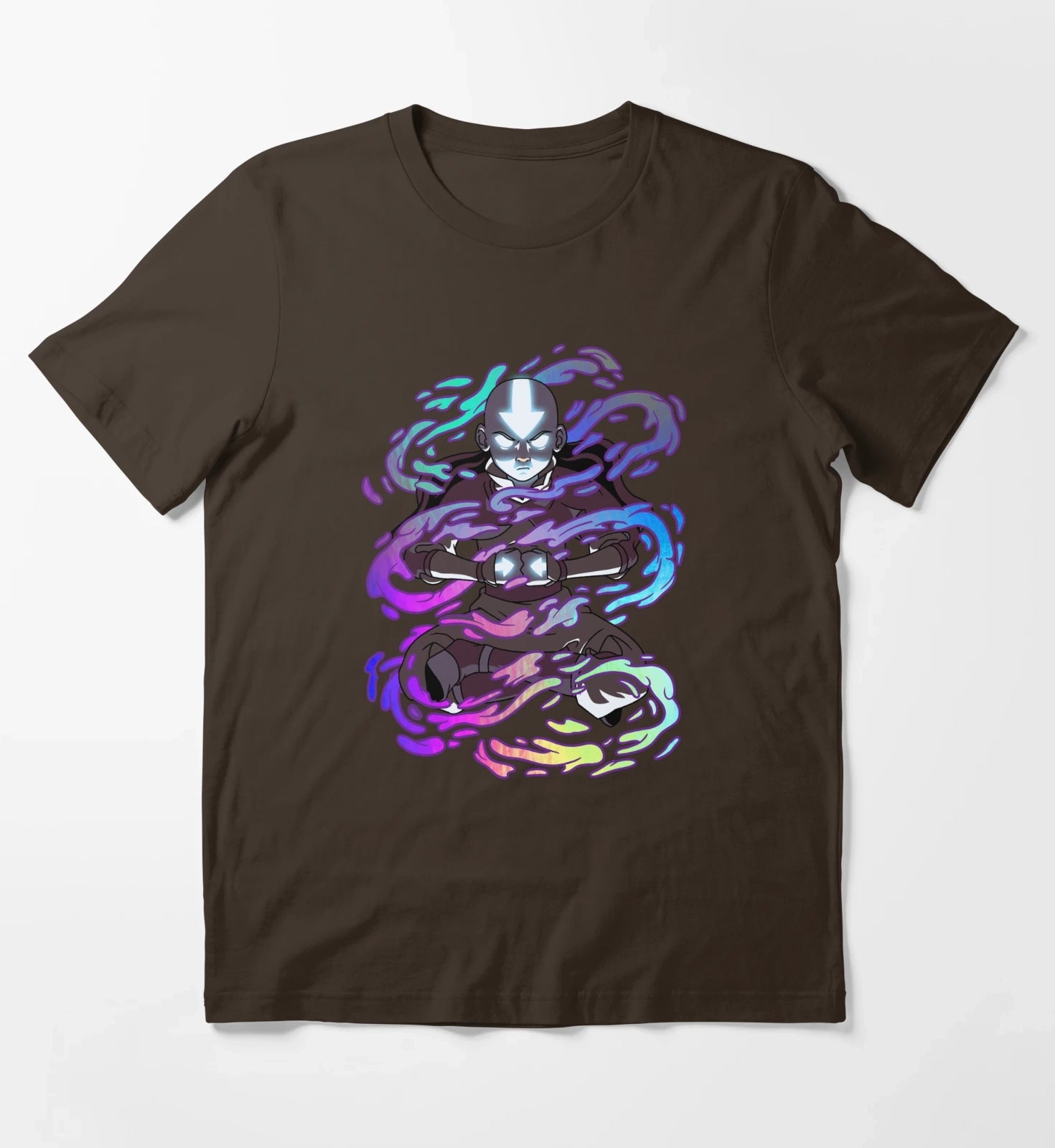 Avatar The Last Airbender Aang Elements Rainbow Foil T-Shirt Brown