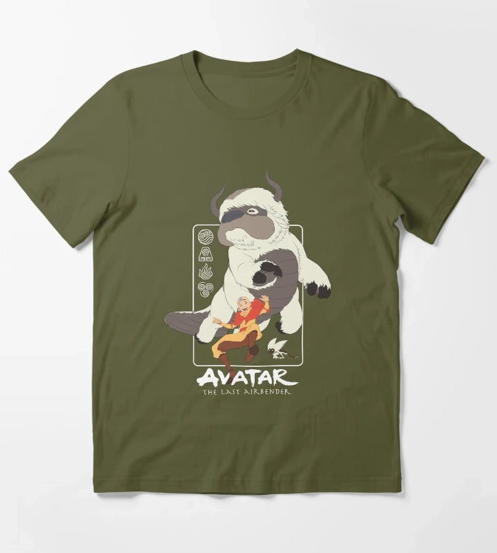 Avatar The Last Airbender Air Nomad Friends Group Shot T-Shirt Olive Green