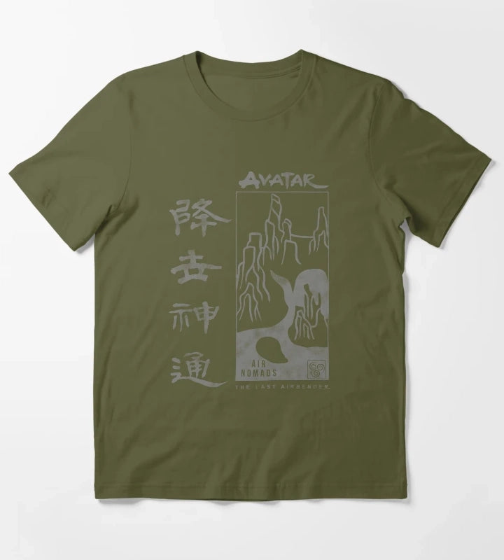 Avatar The Last Airbender Air Nomads Poster T-Shirt Olive Green