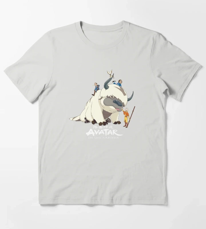 Avatar The Last Airbender Appa Group Shot Logo T-Shirt Light Grey