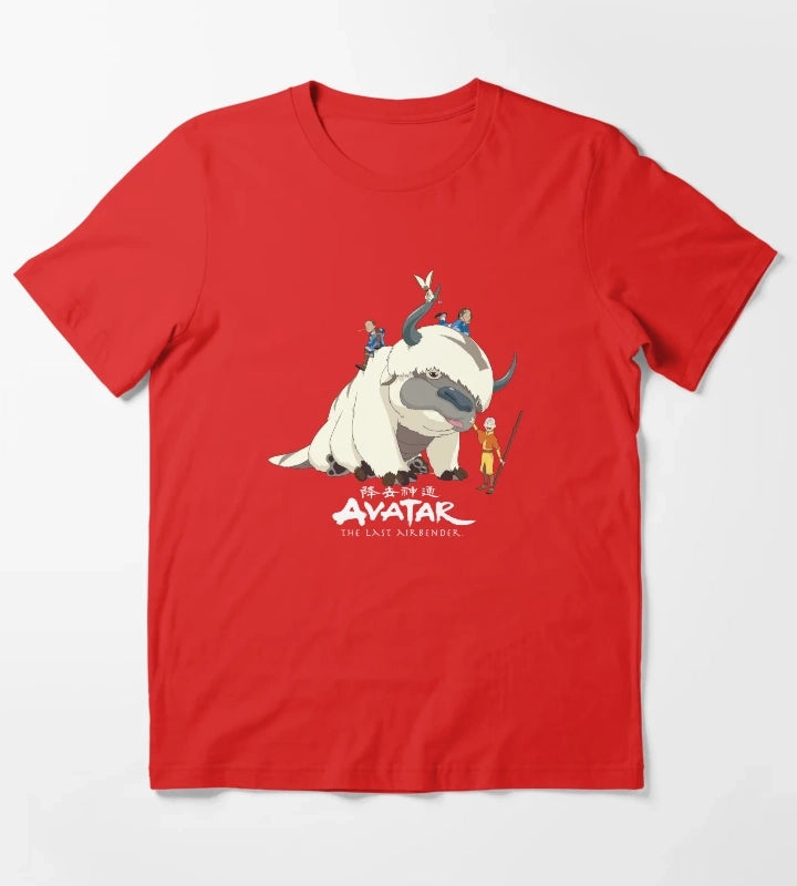 Avatar The Last Airbender Appa Group Shot Logo T-Shirt Red