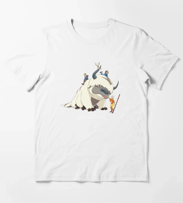 Avatar The Last Airbender Appa Group Shot Logo T-Shirt White