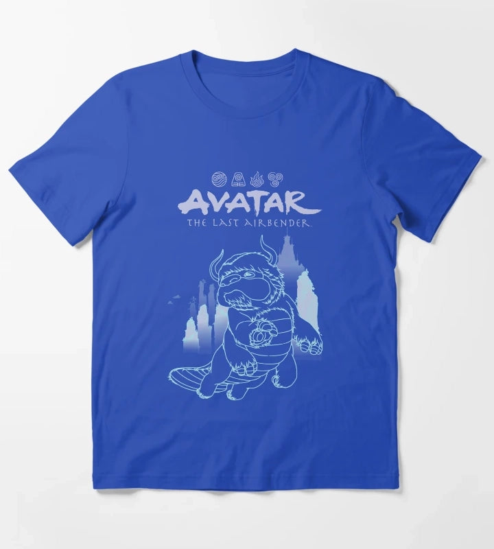 Avatar The Last Airbender Appa Line Art T-Shirt Blue