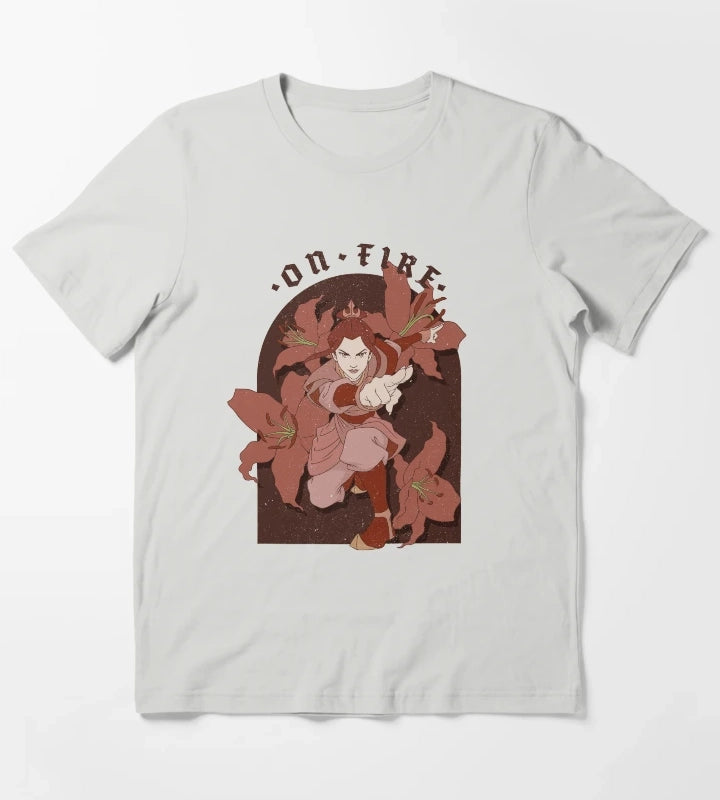 Avatar The Last Airbender Azula On Fire T-Shirt Light Grey