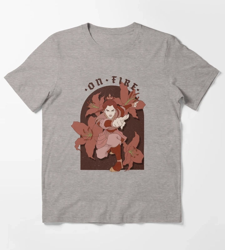 Avatar The Last Airbender Azula On Fire T-Shirt Heather Grey