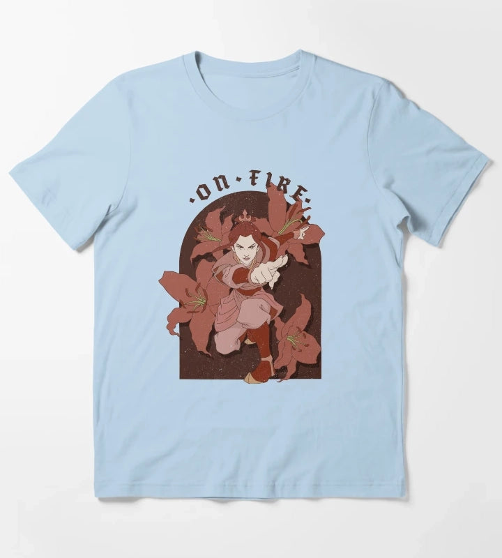 Avatar The Last Airbender Azula On Fire T-Shirt Sky Blue