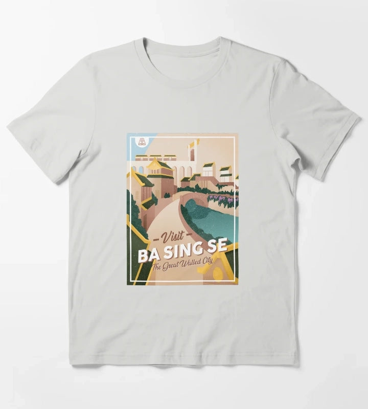 Avatar The Last Airbender Ba Sing Se Travel Poster T-Shirt Light Grey