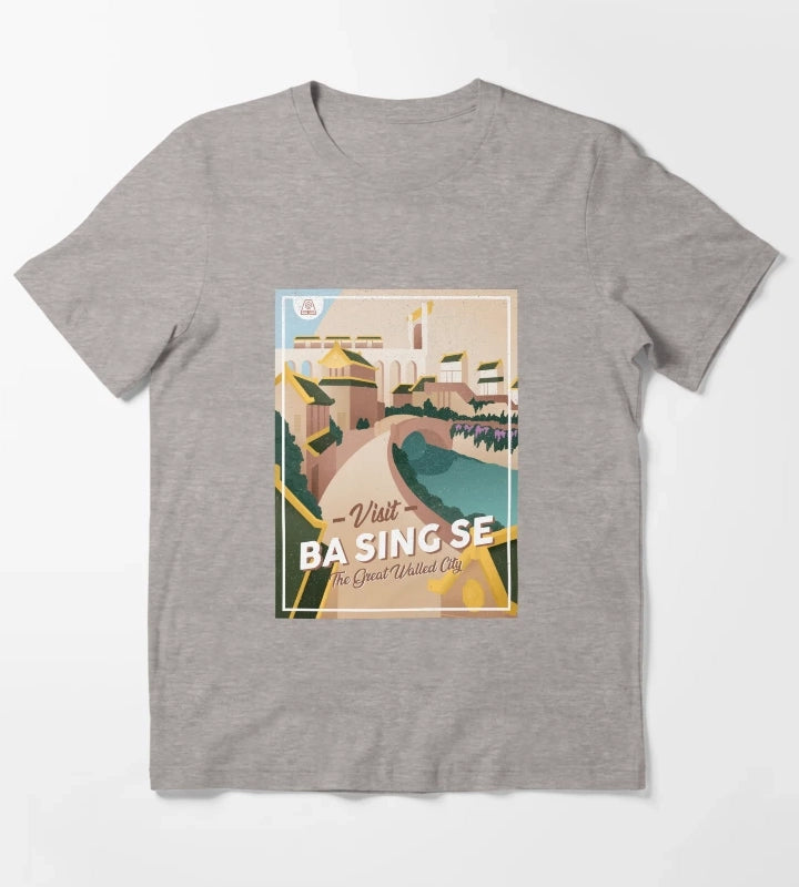 Avatar The Last Airbender Ba Sing Se Travel Poster T-Shirt Heather Grey