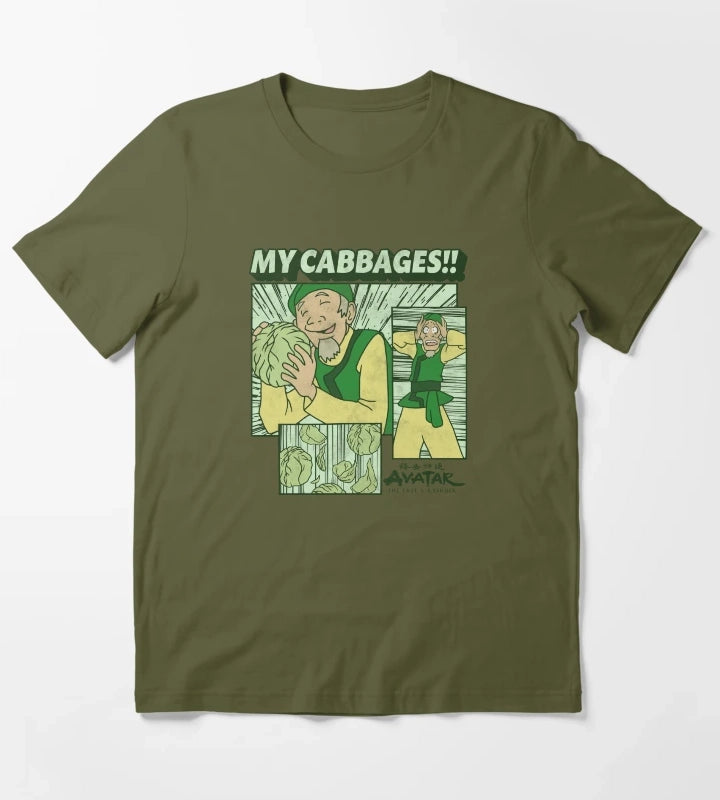 Avatar The Last Airbender Cabbage Merchant Panels T-Shirt Olive Green