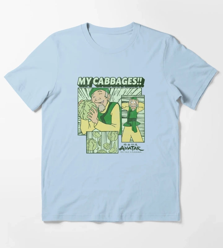 Avatar The Last Airbender Cabbage Merchant Panels T-Shirt Sky Blue