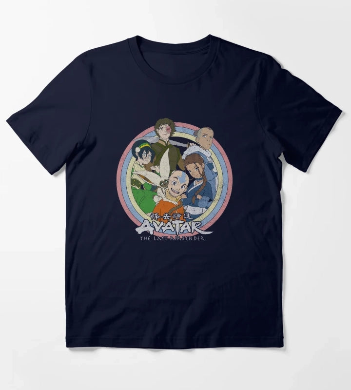 Avatar The Last Airbender Classic Group Portrait Circle T-Shirt Navy