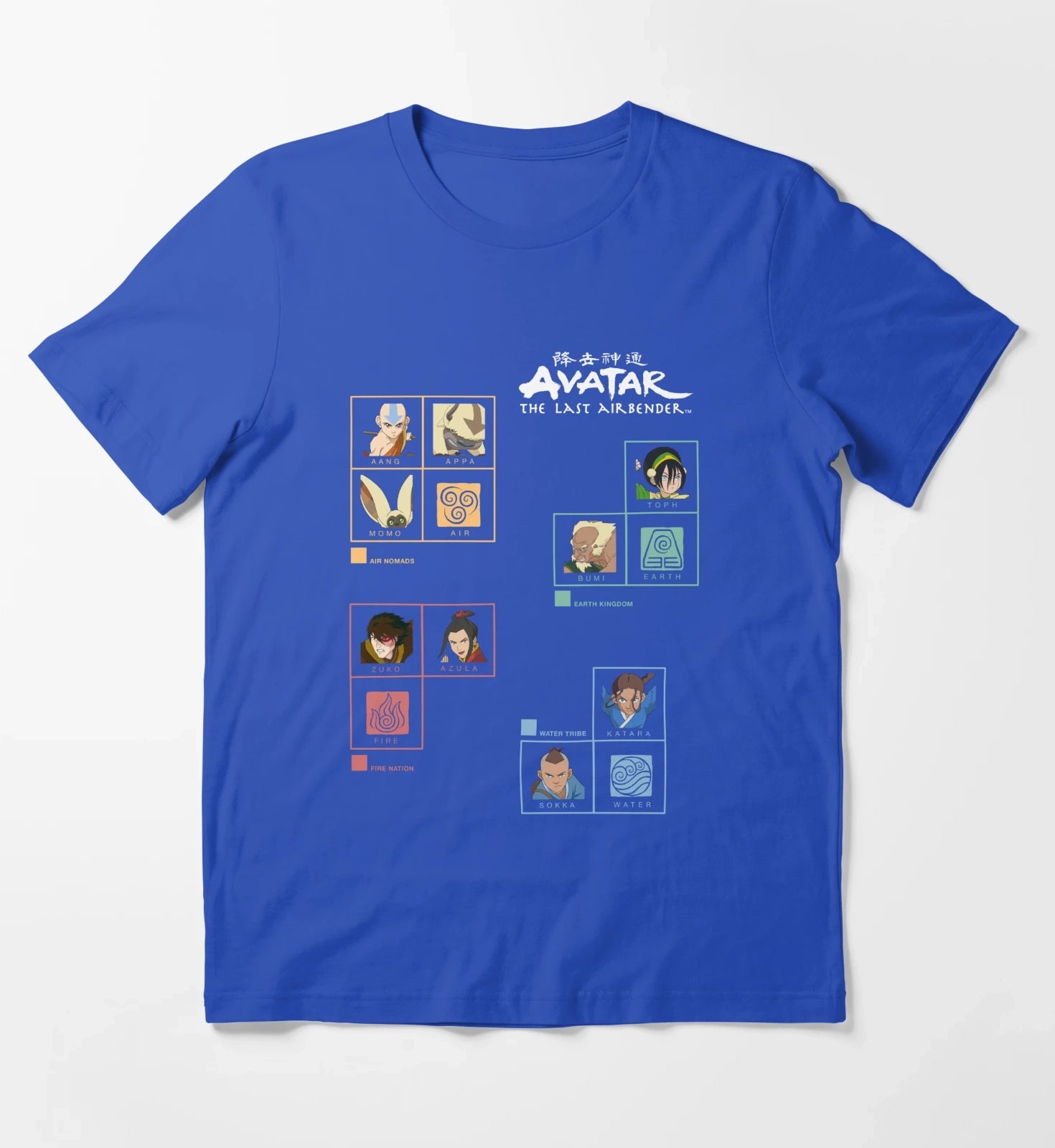 Avatar The Last Airbender Four Nations Periodic Table T-Shirt Blue
