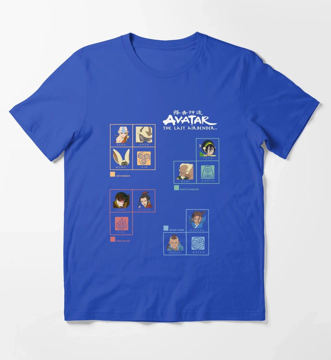Avatar The Last Airbender Four Nations Periodic Table T-Shirt Blue
