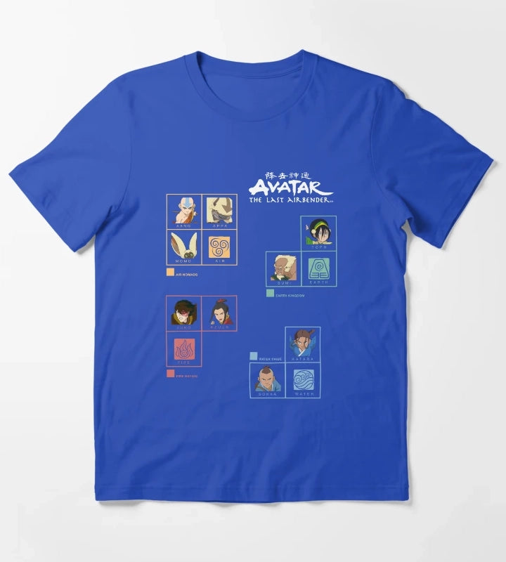 Avatar The Last Airbender Four Nations Periodic Table T-Shirt Blue