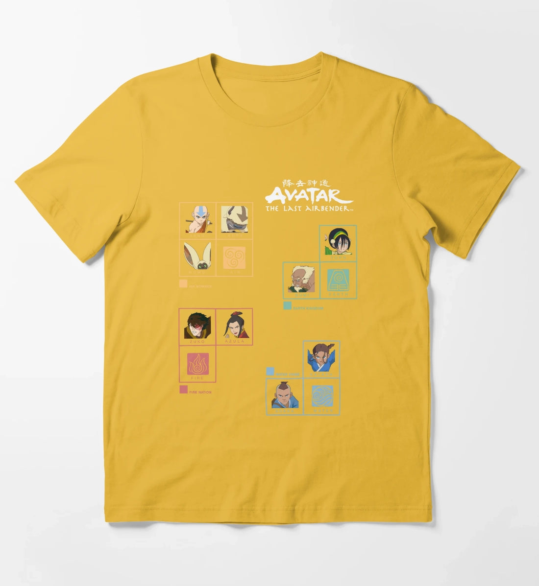 Avatar The Last Airbender Four Nations Periodic Table T-Shirt Yellow