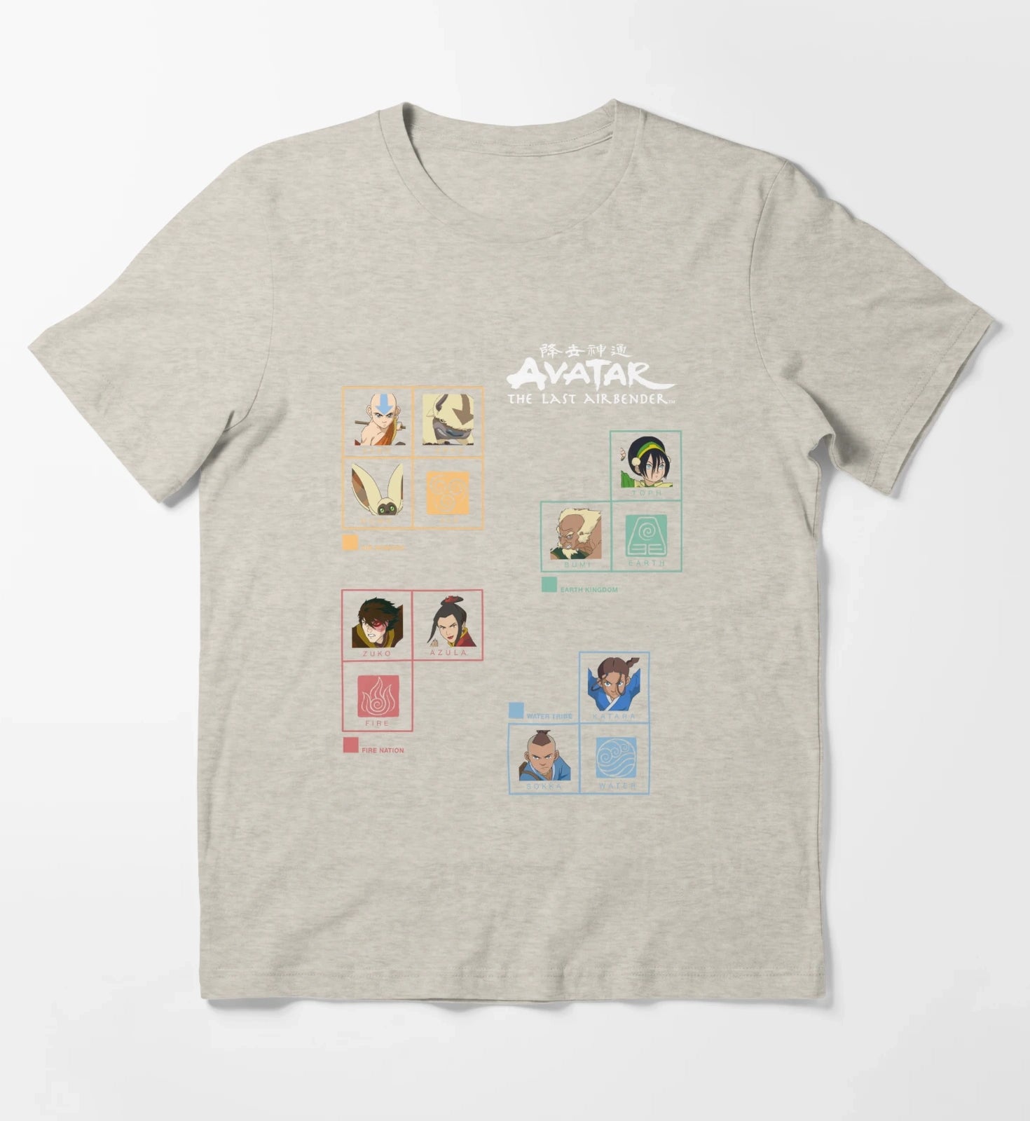 Avatar The Last Airbender Four Nations Periodic Table T-Shirt Cream