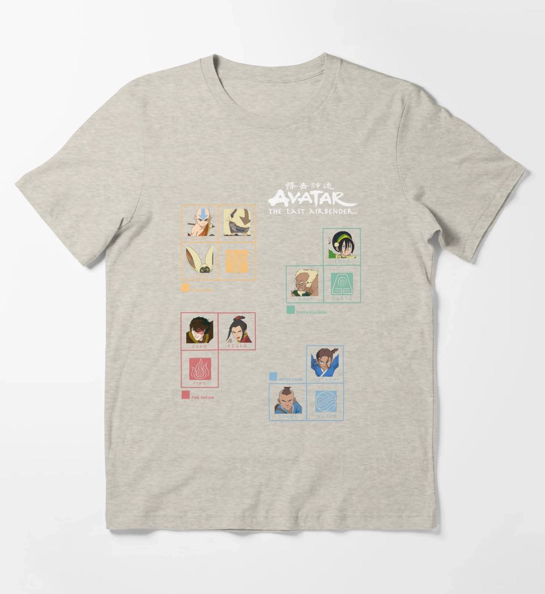 Avatar The Last Airbender Four Nations Periodic Table T-Shirt Cream