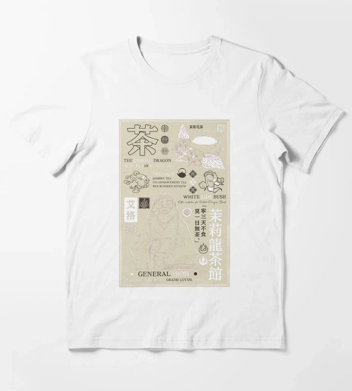 Avatar The Last Airbender General Iroh Info Poster T-Shirt White