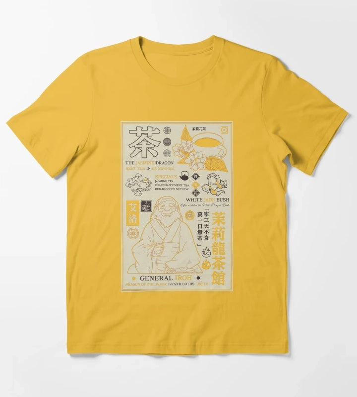 Avatar The Last Airbender General Iroh Info Poster T-Shirt Yellow