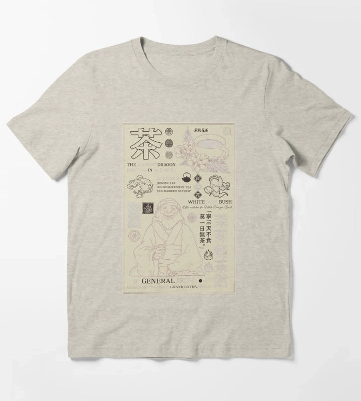 Avatar The Last Airbender General Iroh Info Poster T-Shirt Cream