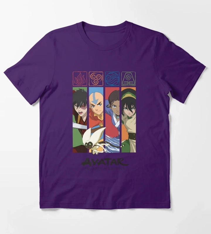 Avatar The Last Airbender Group Character Panels T-Shirt Purple