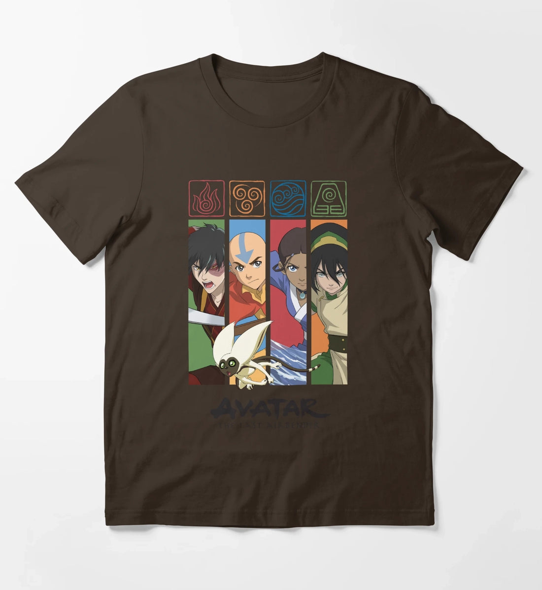 Avatar The Last Airbender Group Character Panels T-Shirt Brown