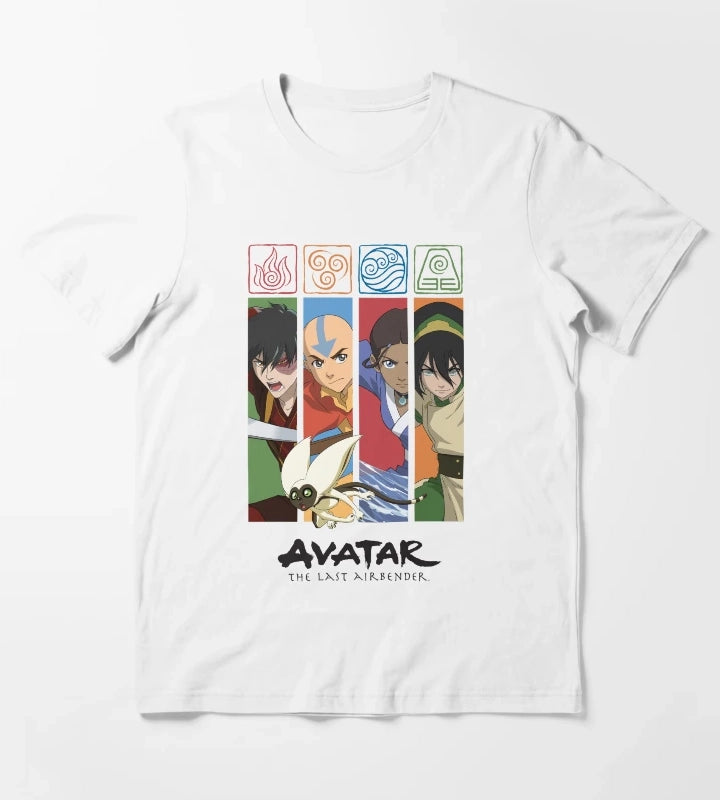 Avatar The Last Airbender Group Character Panels T-Shirt White