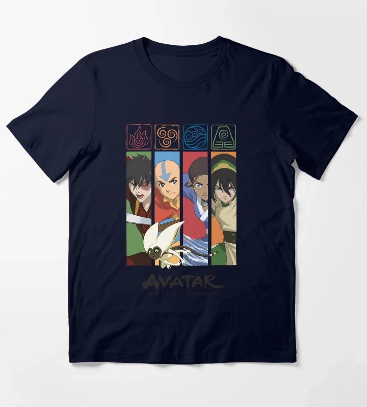 Avatar The Last Airbender Group Character Panels T-Shirt Navy