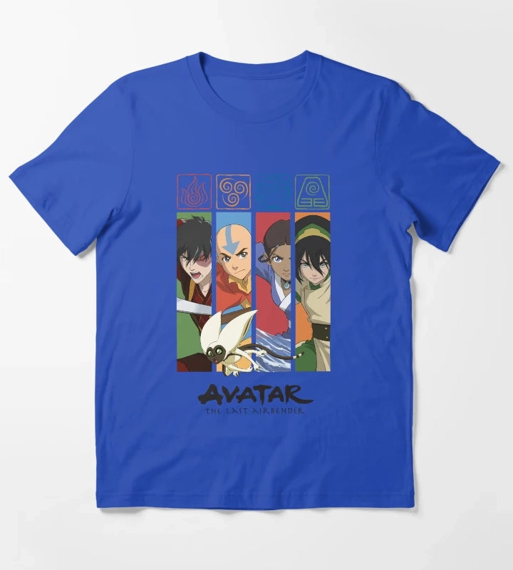 Avatar The Last Airbender Group Character Panels T-Shirt Blue